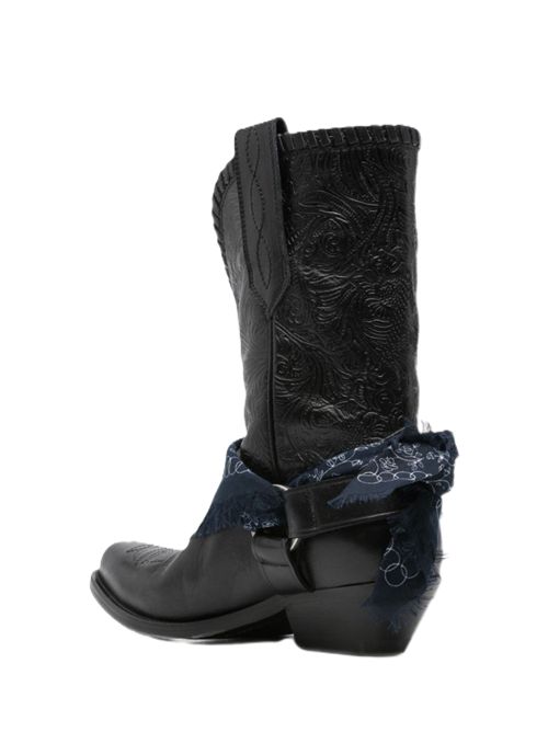 wish star low with threads and straps emboss leather Golden Goose | GWF01136.F008812.90100BLACK